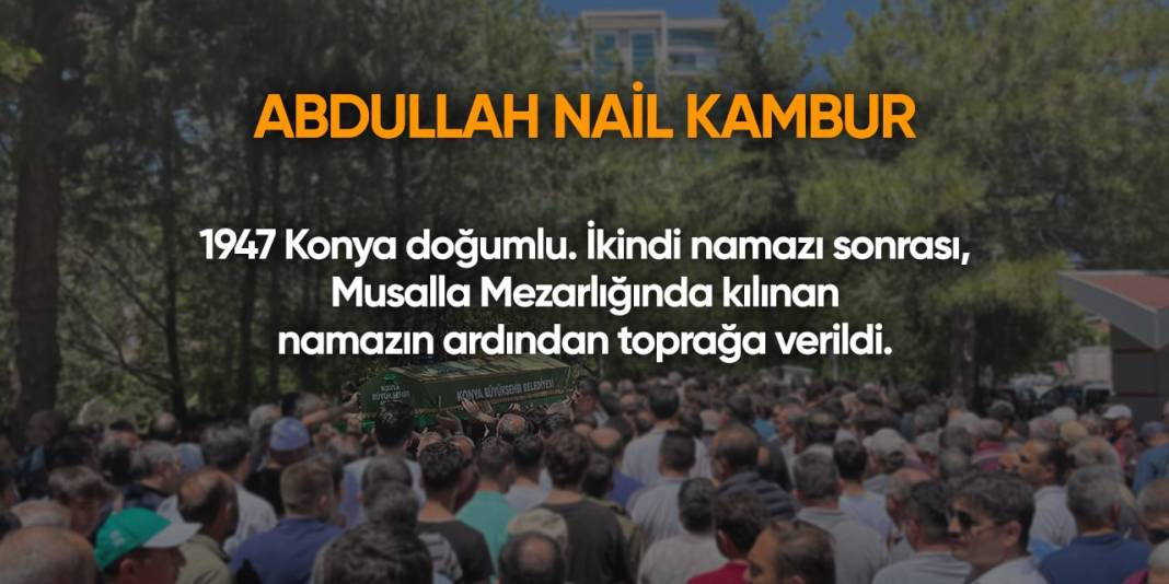 Konya'da bugün vefat edenler | 14 Eylül 2024 11